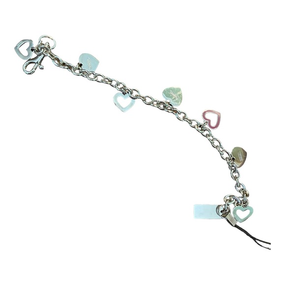 Coach Multi Pink Heart Charms Making a Great Long Purse Charm. NWOT - Picture 2 of 5